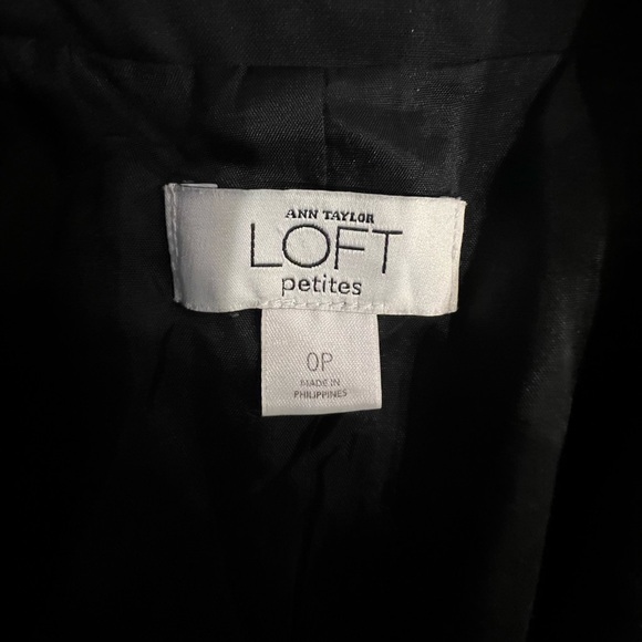 Loft Suit Jacket - Black Petite Size 0 - Picture 7 of 9